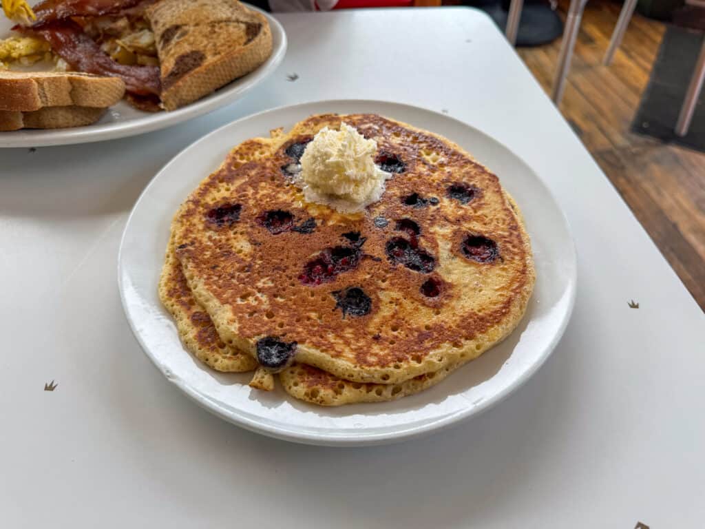 blueberry pancakes at succotash kansas city