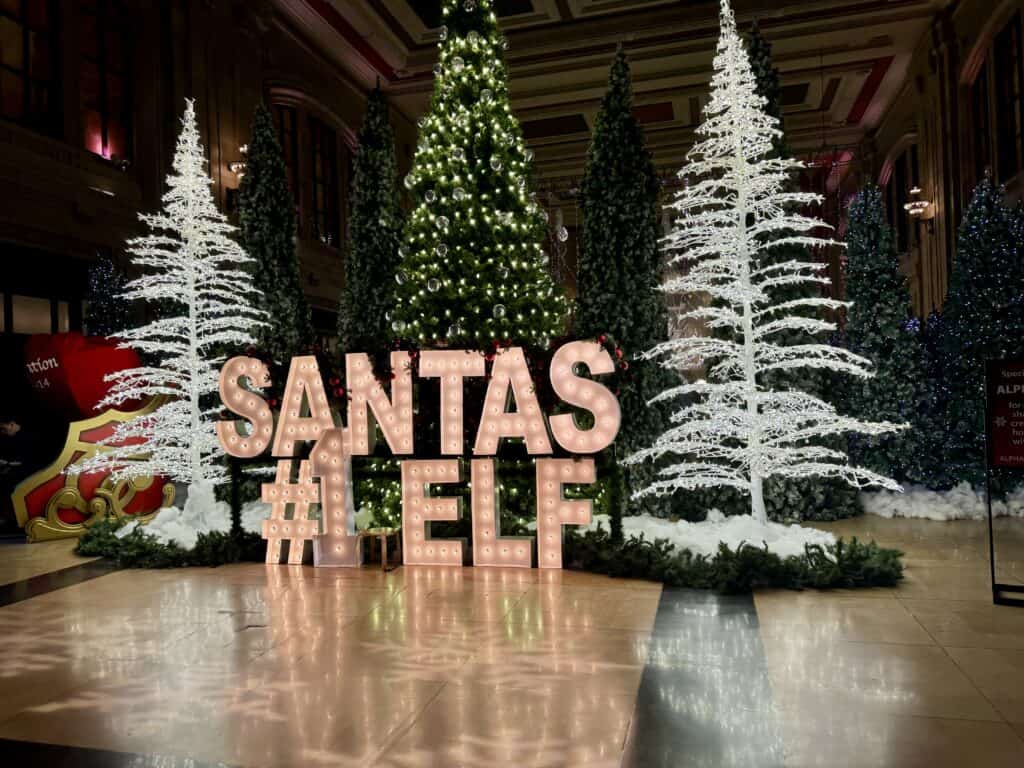 santas #1 elf holiday light photo op