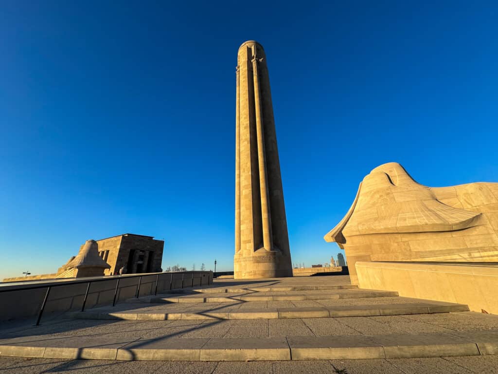 liberty memorial which is a tall tower made of concrete