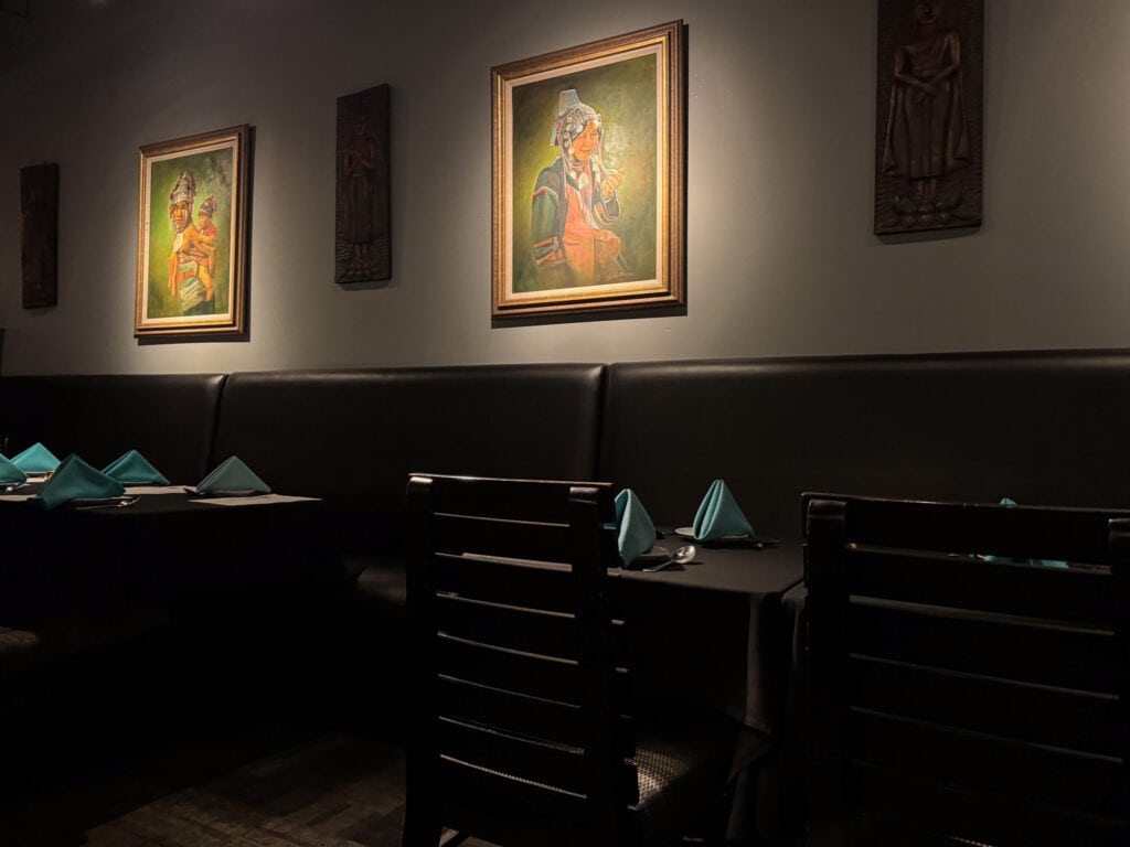 dark dining room at waldo thai restaurant